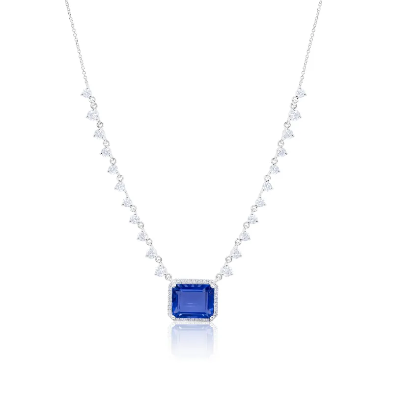 14kt White Gold Diamond Fluorite Necklace sold by Meira T