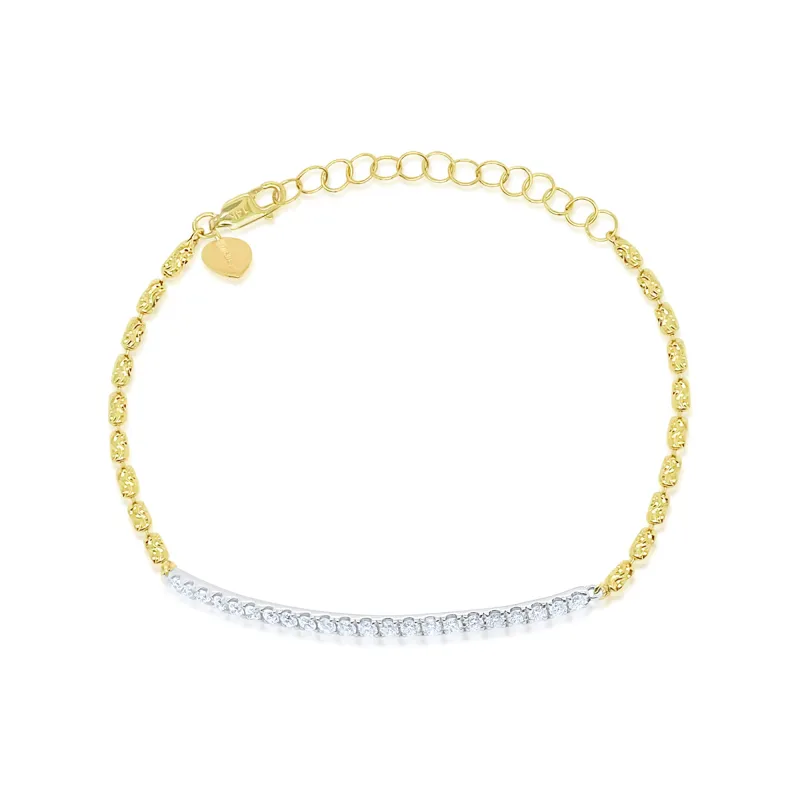 Diamond Bar Barrel Chain Bracelet sold by Meira T