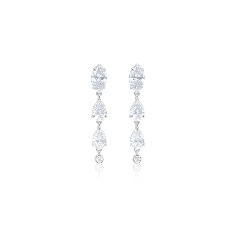 14kt White Gold Diamond Lab Grown Statement Earrings 2.30 ct of Marquise sold by Meira T