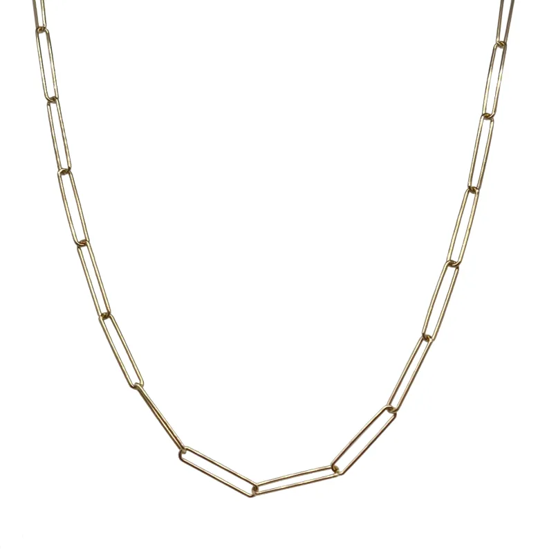 14kt Yellow Gold Elongated Paperclip Chain 16 inches sold by Meira T