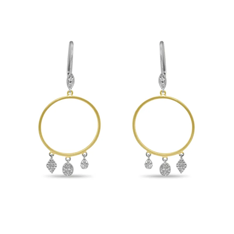 Two Tone Gold Drop Earrings sold by Meira T