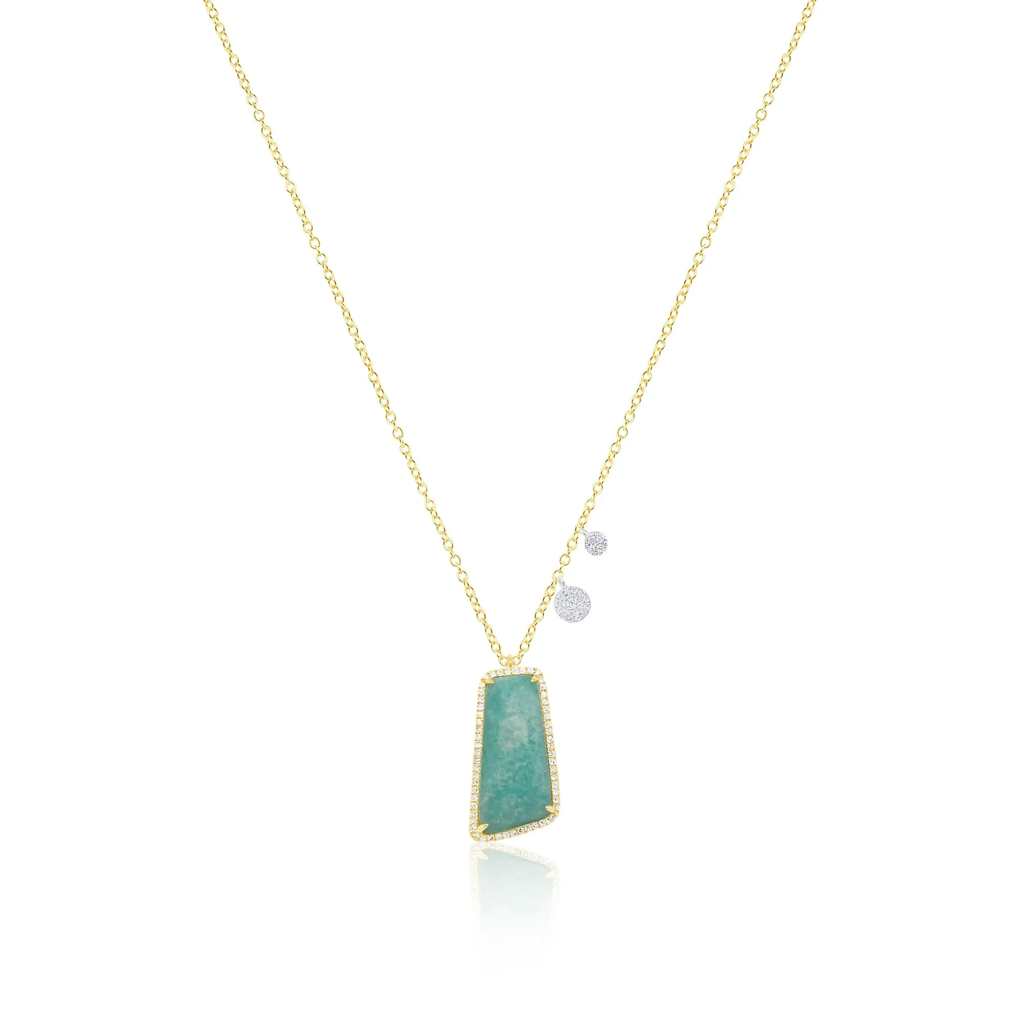 Yellow Gold Amazonite Diamond Necklace sold by Meira T