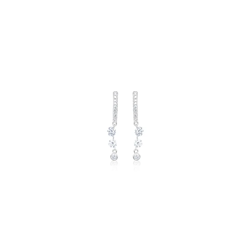 White Gold Hanging Drilled Diamond Studs sold by Meira T