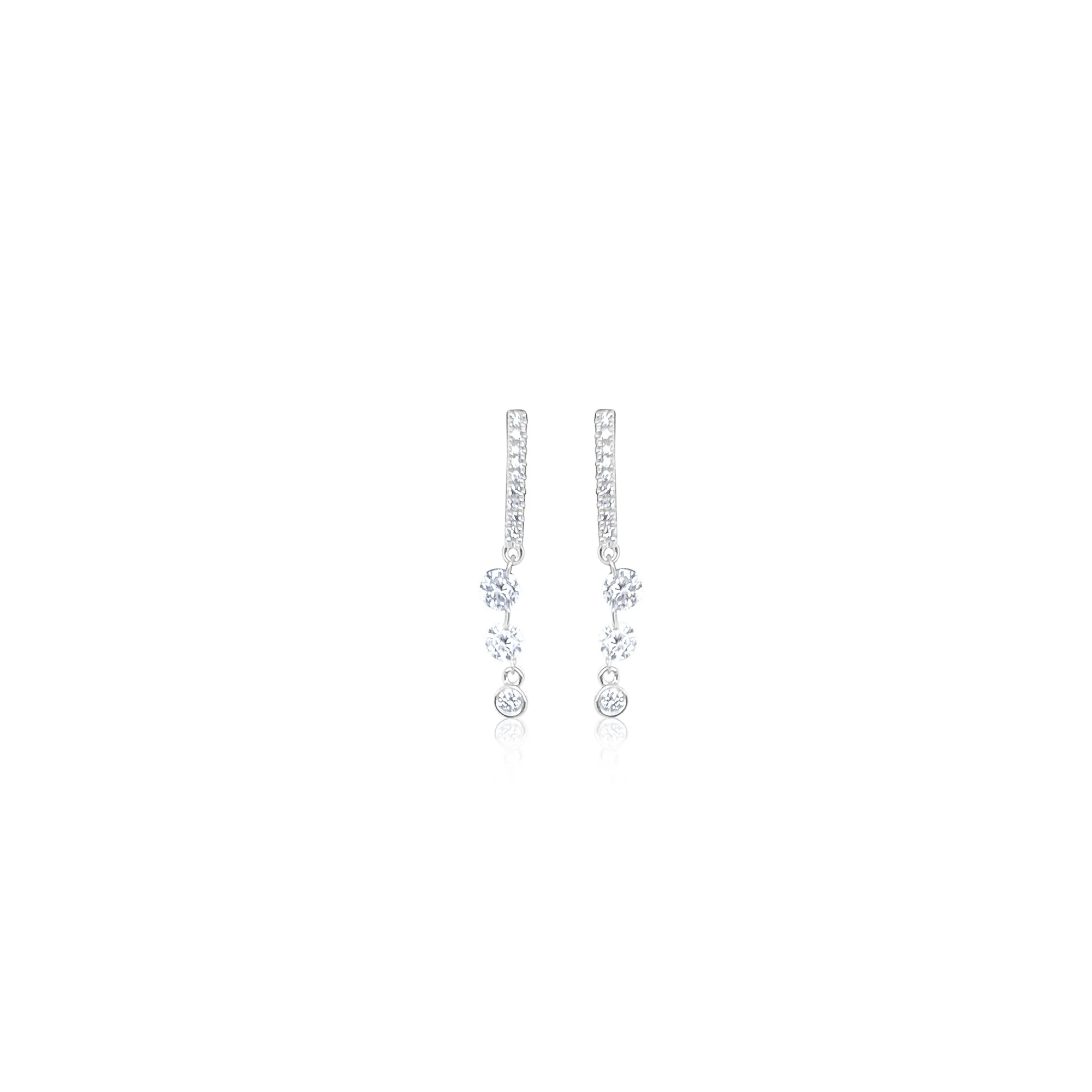 White Gold Hanging Drilled Diamond Studs sold by Meira T