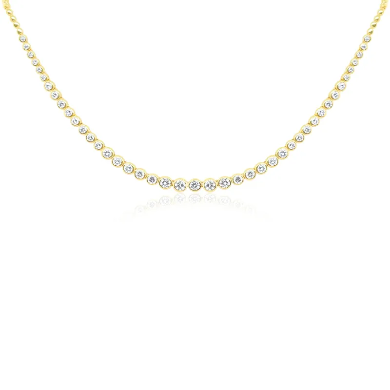 Yellow Gold Bezel Set Diamond Necklace sold by Meira T