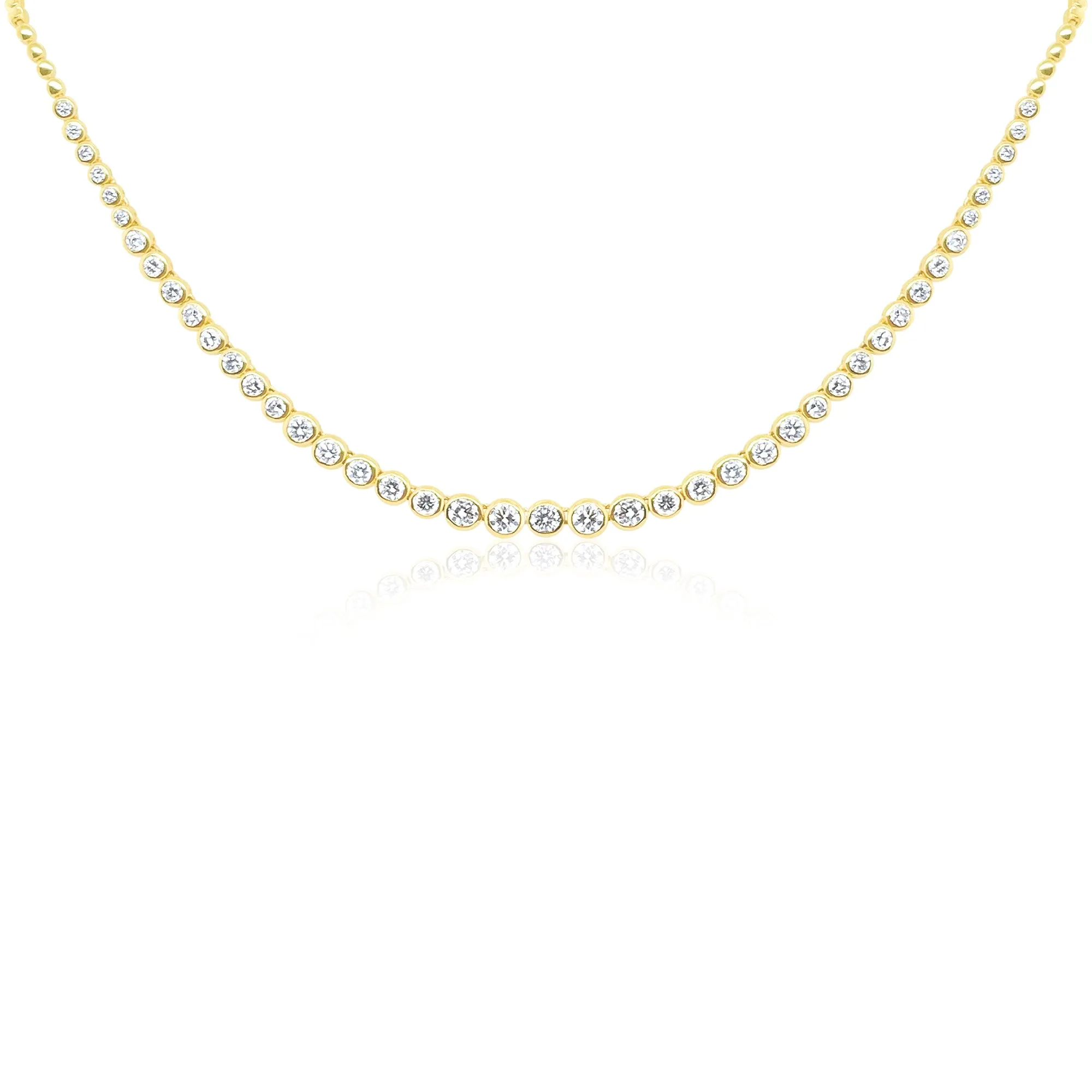 Yellow Gold Bezel Set Diamond Necklace sold by Meira T