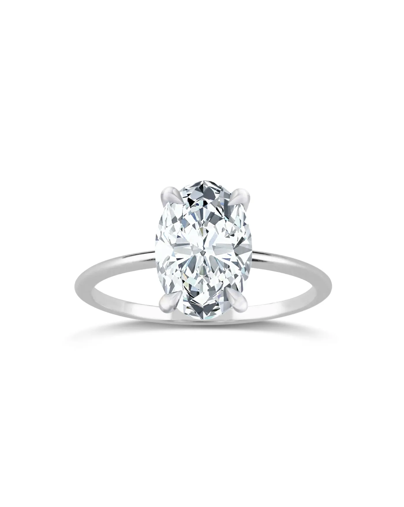 14kt White Gold Lab Grown Oval Diamond Ring 4 ct sold by Meira T