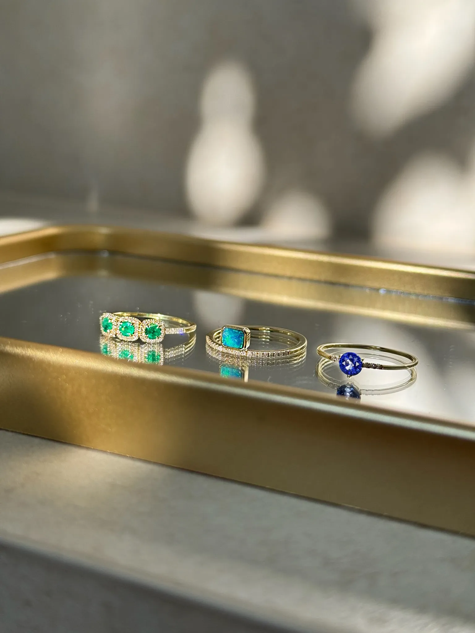 Dainty Blue Sapphire Diamond Ring sold by Meira T product image thumbnail 2