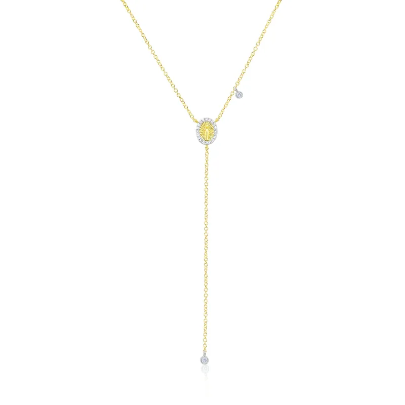 14kt Yellow Gold Diamond Virgin Guadalope Necklace sold by Meira T