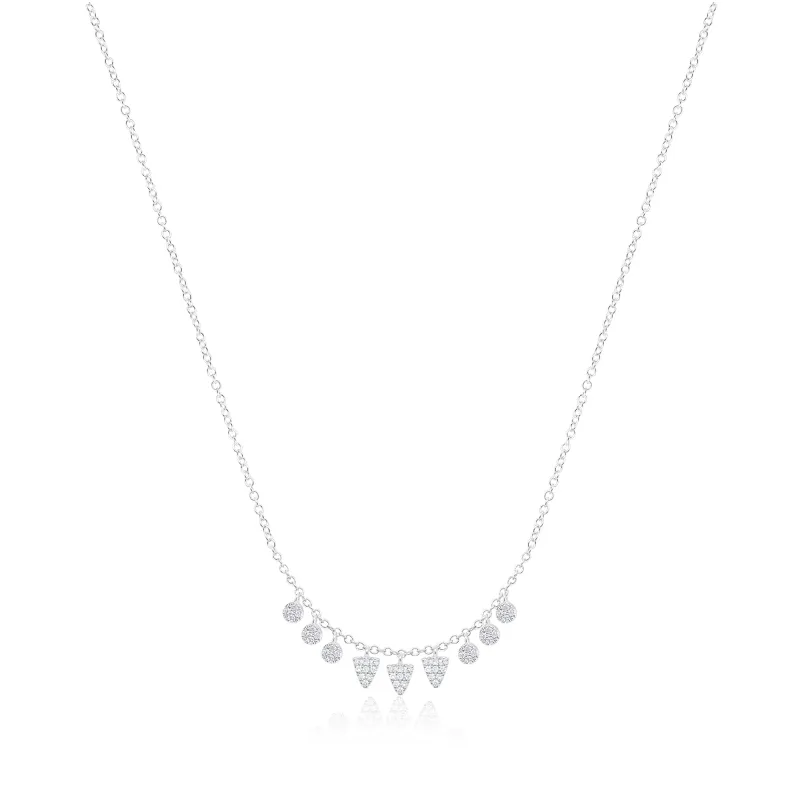 14kt White Gold Multi Charm Diamond Necklace sold by Meira T