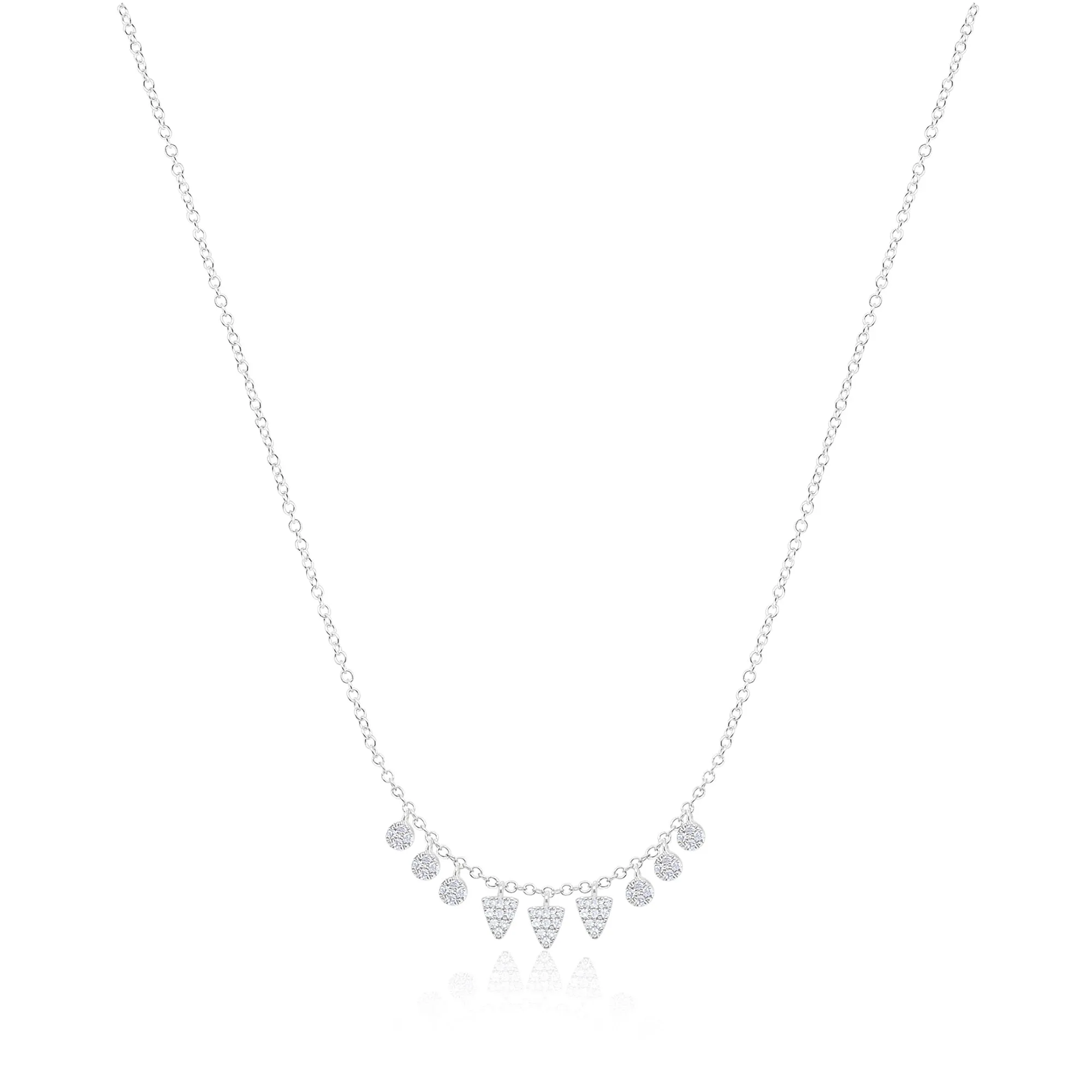14kt White Gold Multi Charm Diamond Necklace sold by Meira T