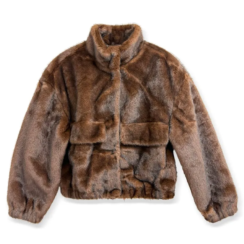 Faux Mink Bomber Jacket sold by Meira T