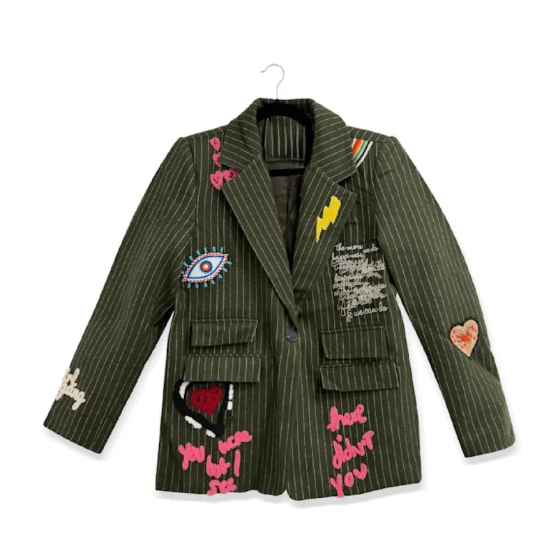 Funky Pinstripe Blazer sold by Meira T