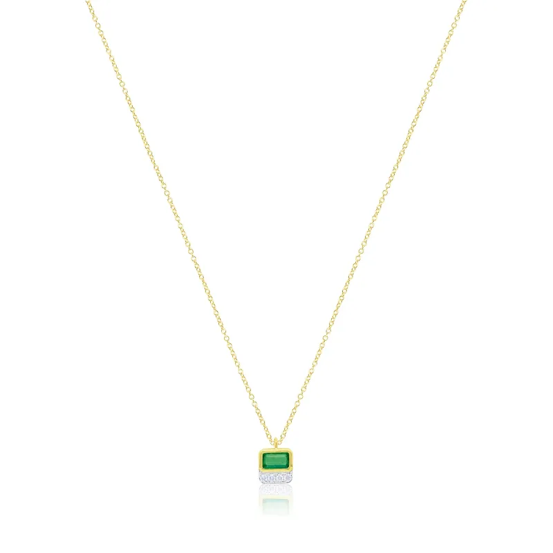 Emerald Diamond Square Necklace sold by Meira T