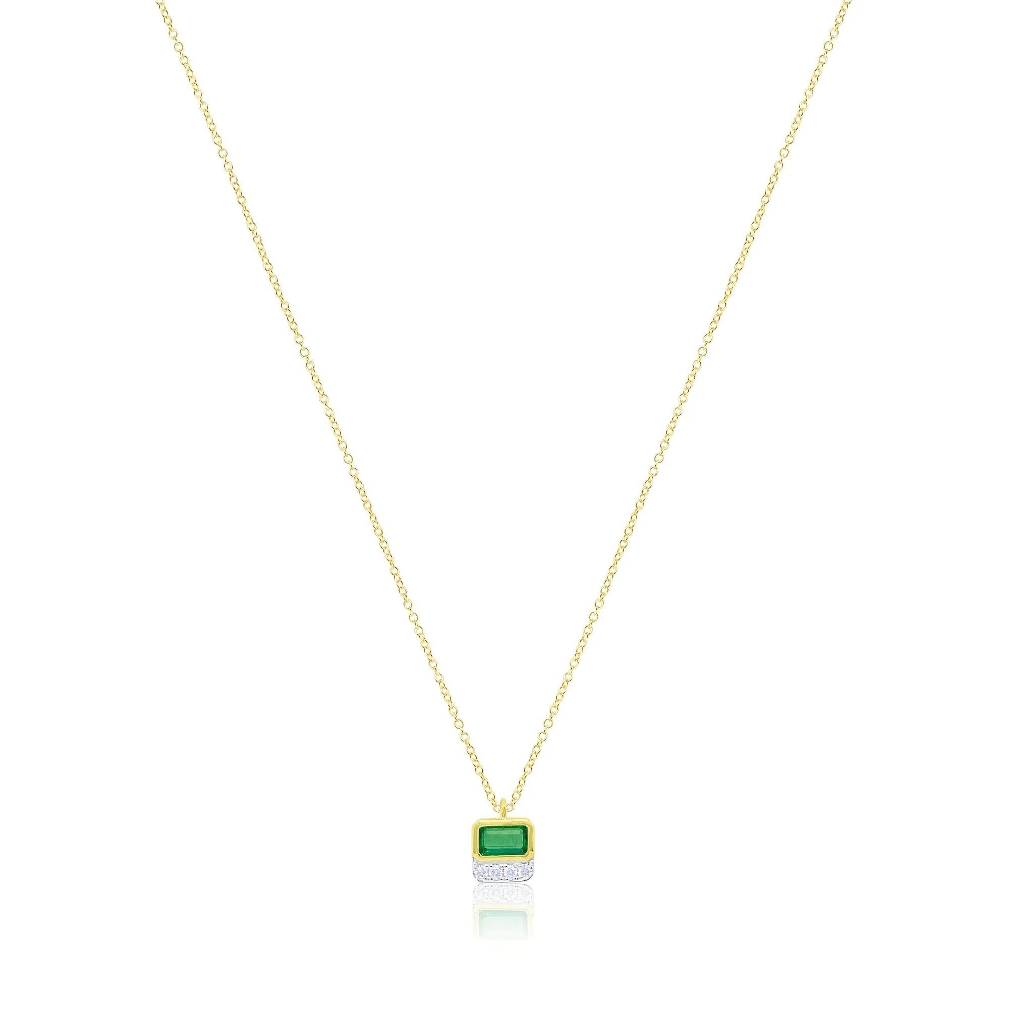 Emerald Diamond Square Necklace sold by Meira T