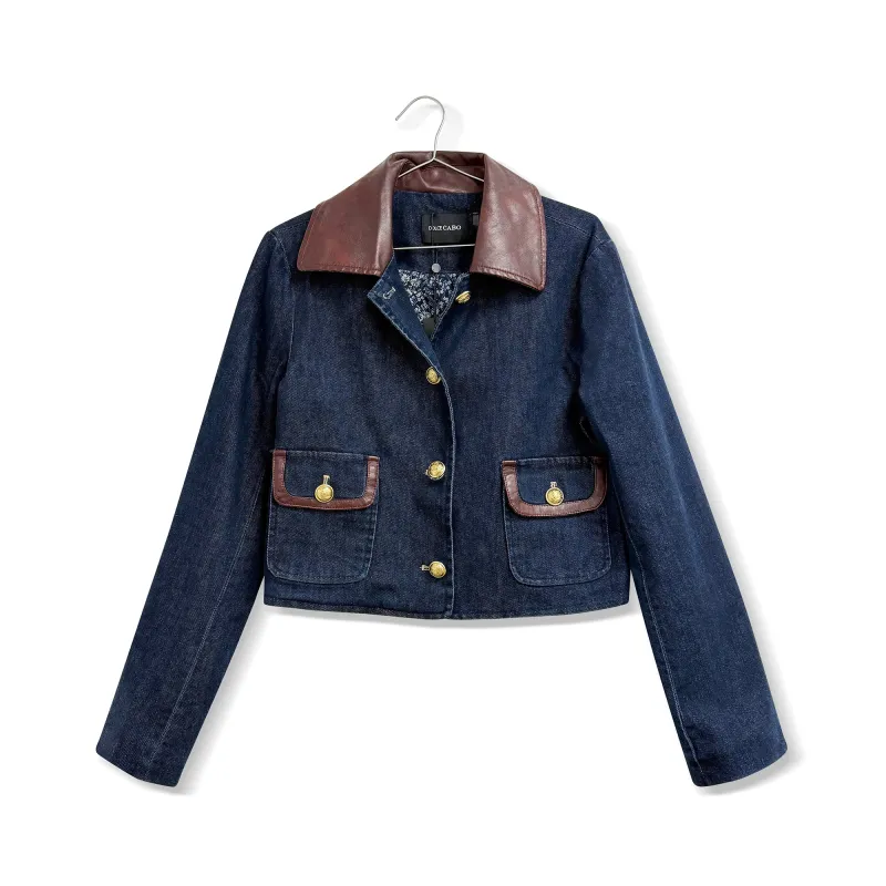 Vegan Leather Trim Jacket sold by Meira T