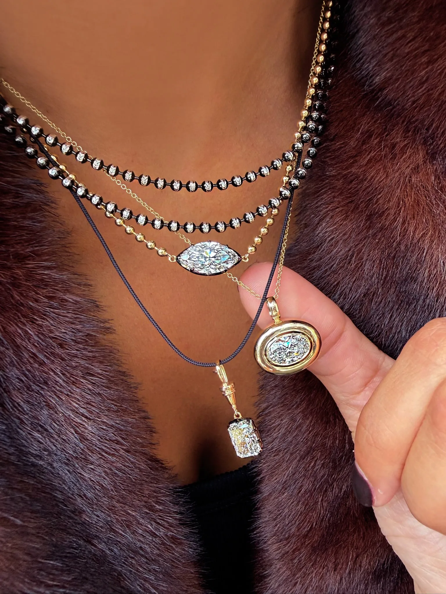 Lab Double Bezel Pendant sold by Meira T product image thumbnail 2