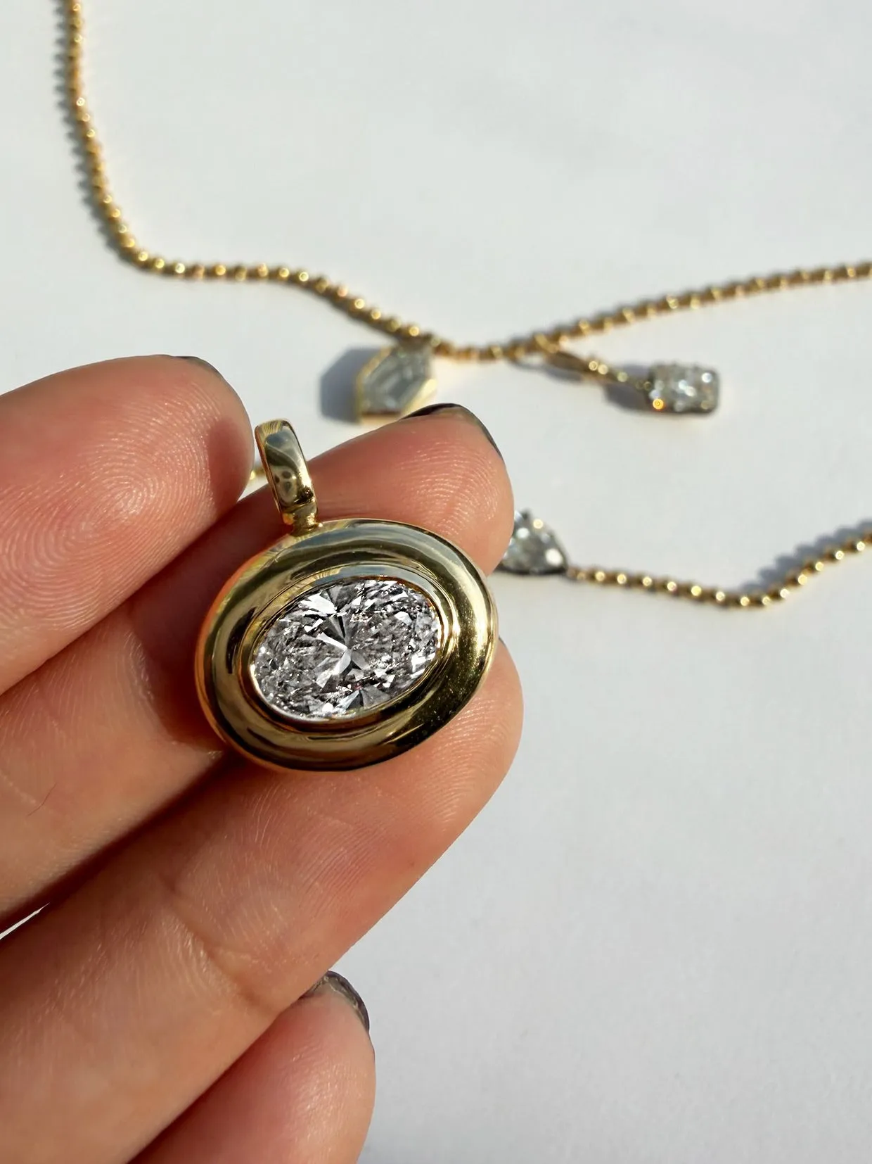 Lab Double Bezel Pendant sold by Meira T product image thumbnail 3