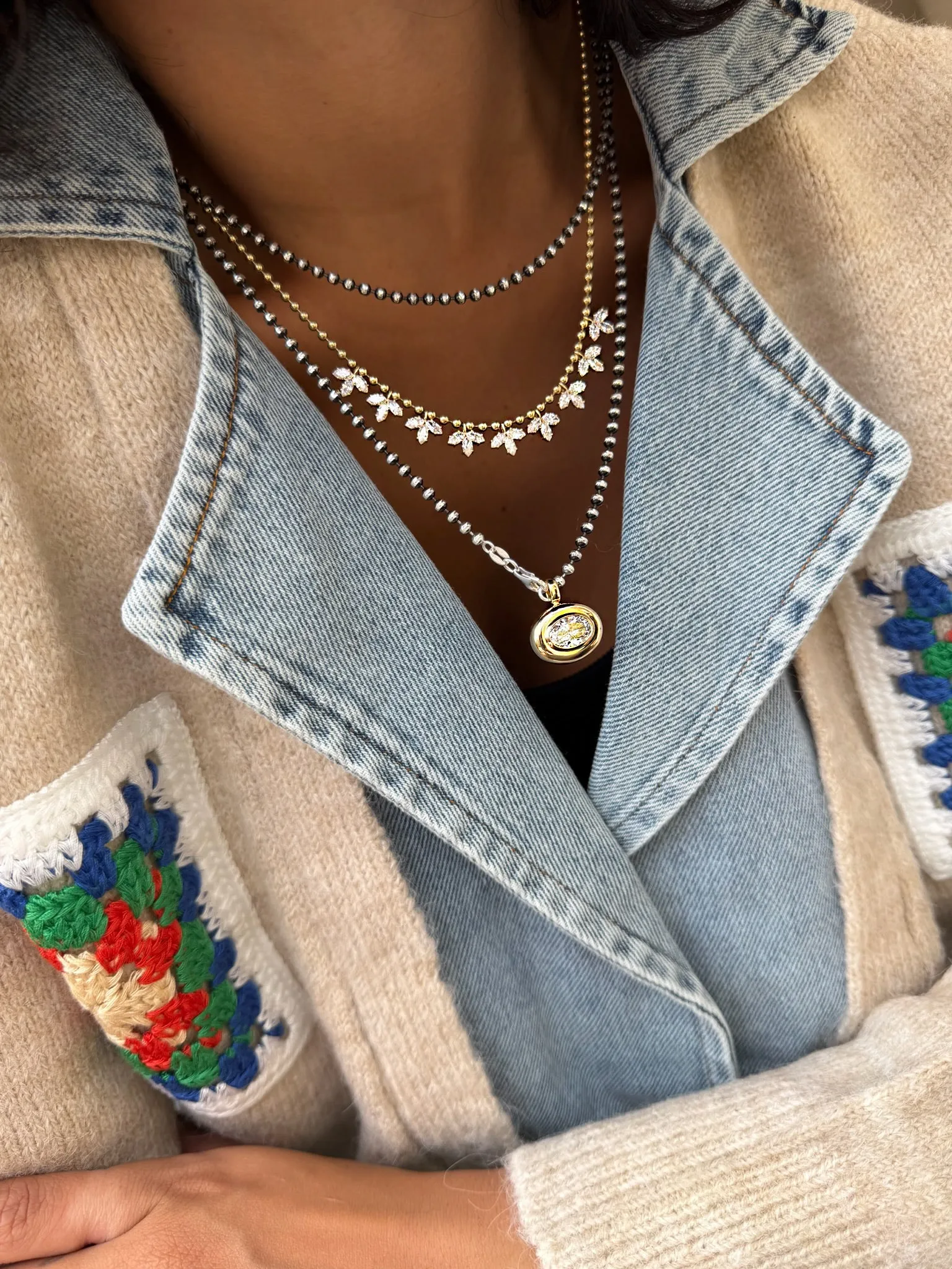 Marquise Station Lab Spot Necklace sold by Meira T product image thumbnail 2