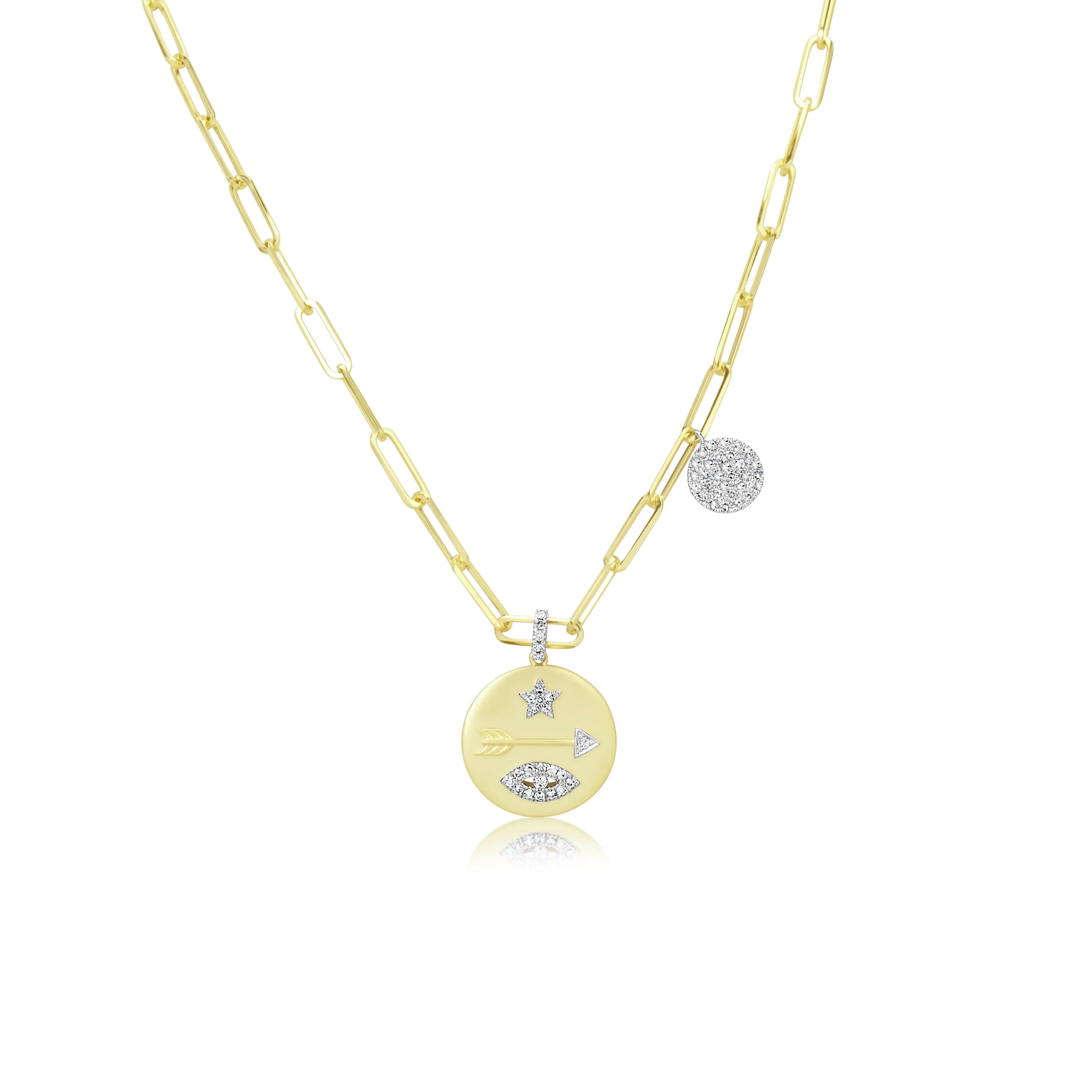 Paper Clip Star and Evil Eye Protection Necklace sold by Meira T