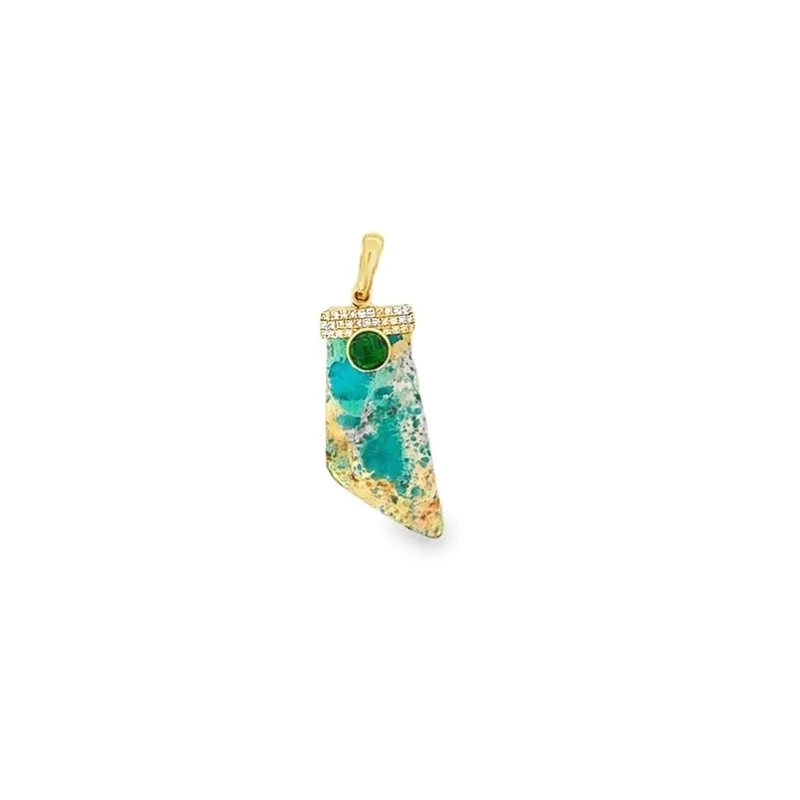 Turquoise and Chrome Charm sold by Meira T