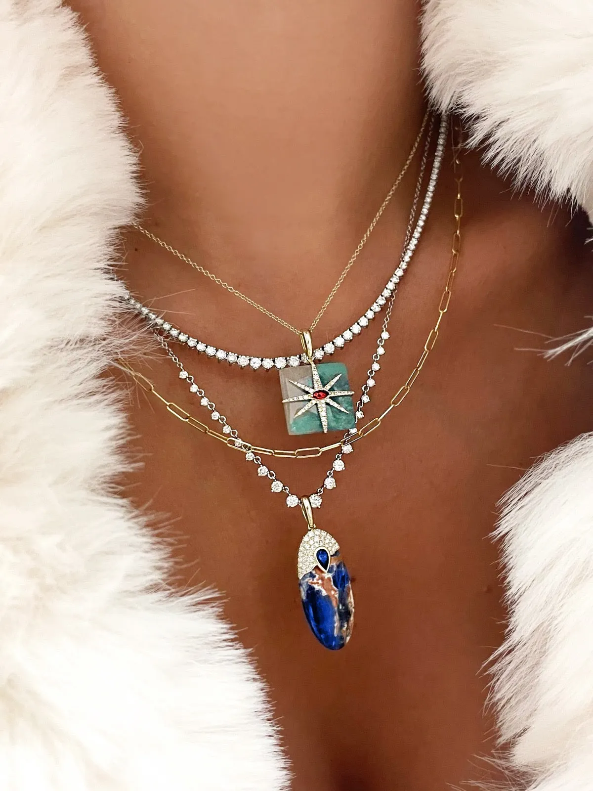 Sodalite and Blue Sapphire Charm sold by Meira T product image thumbnail 2