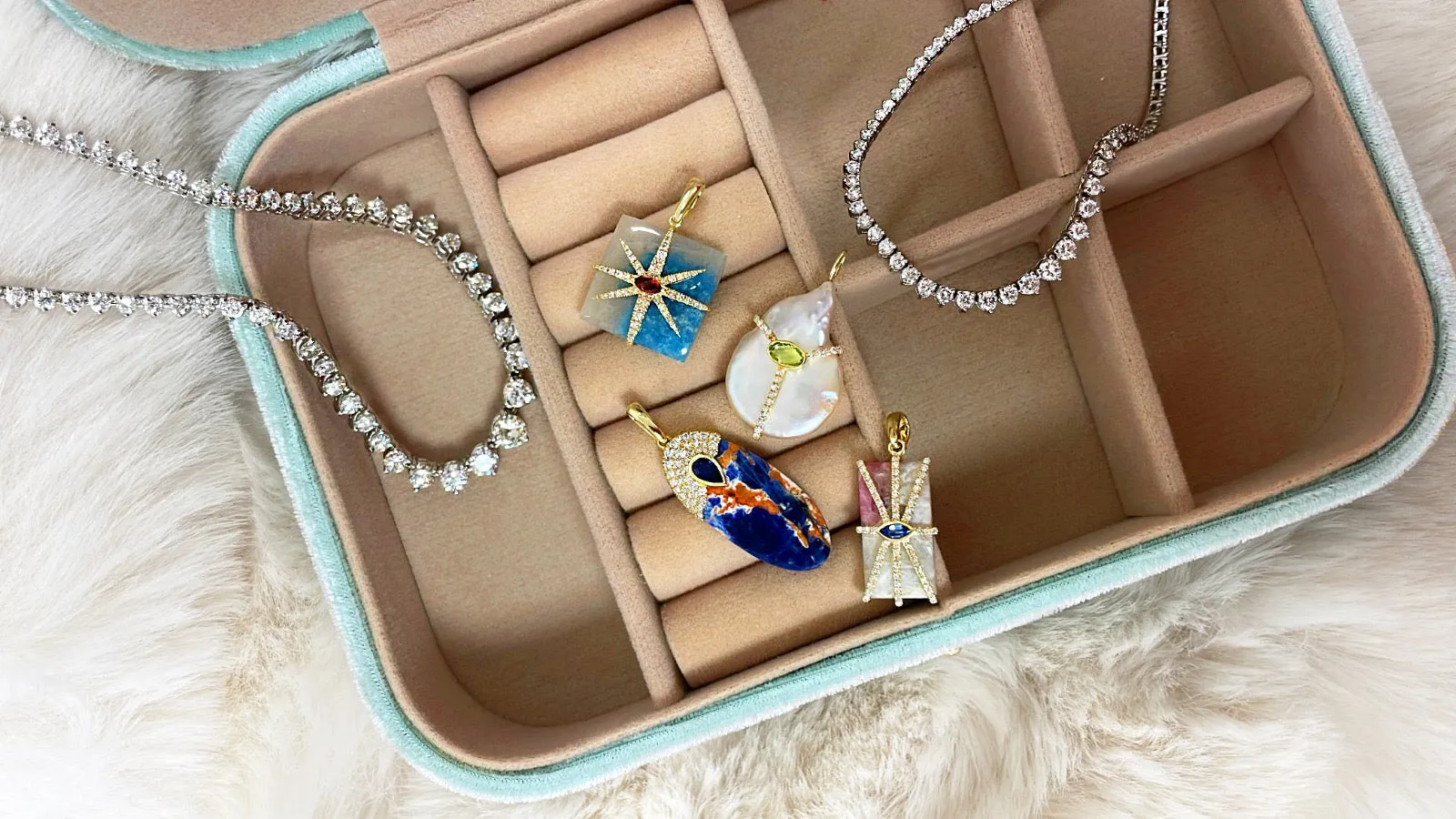 Sodalite and Blue Sapphire Charm sold by Meira T product image thumbnail 3