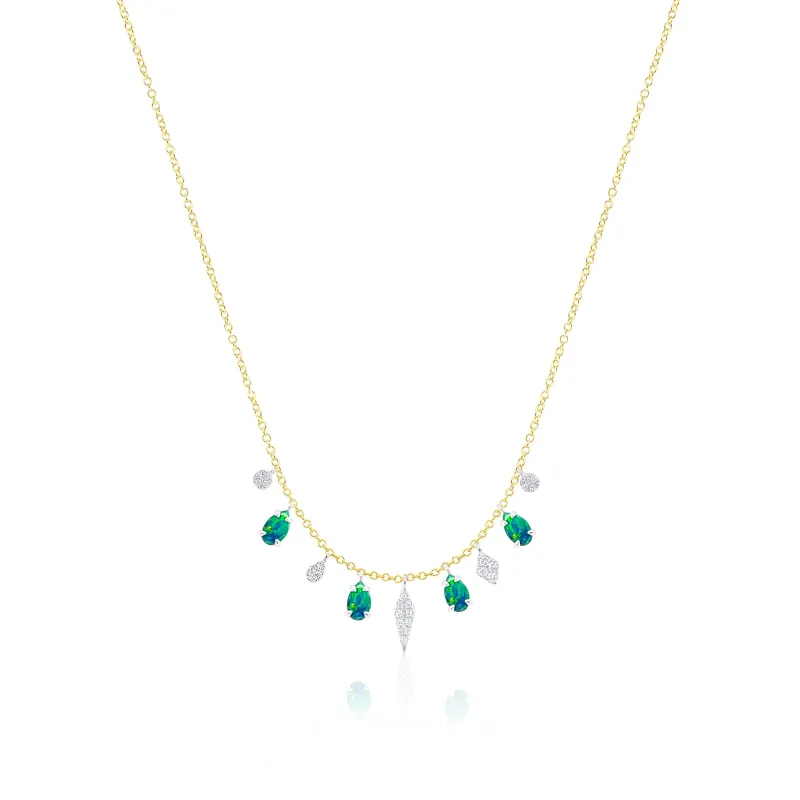 Two Tone Yellow Gold and Opal Necklace sold by Meira T