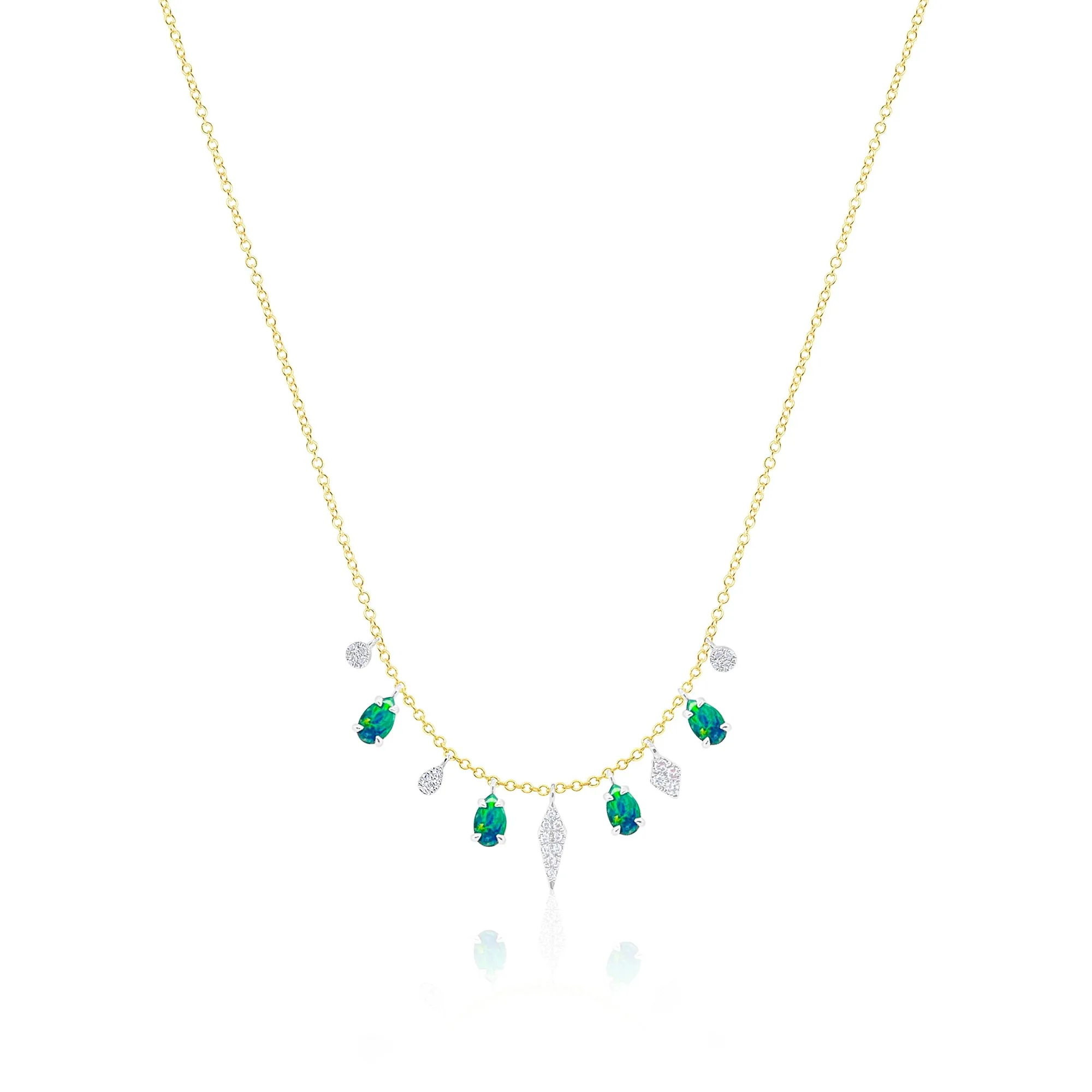 Two Tone Yellow Gold and Opal Necklace sold by Meira T