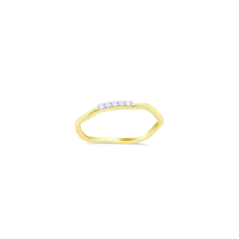 14kt Yellow Gold Diamond Curved Ring sold by Meira T