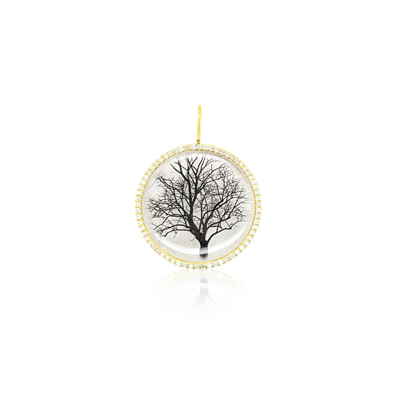 Silver and Diamond Tree of Life Charm sold by Meira T