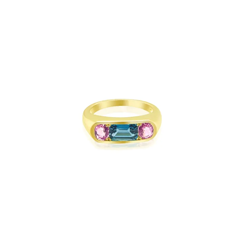 Sapphire and Blue Topaz Silver Ring sold by Meira T
