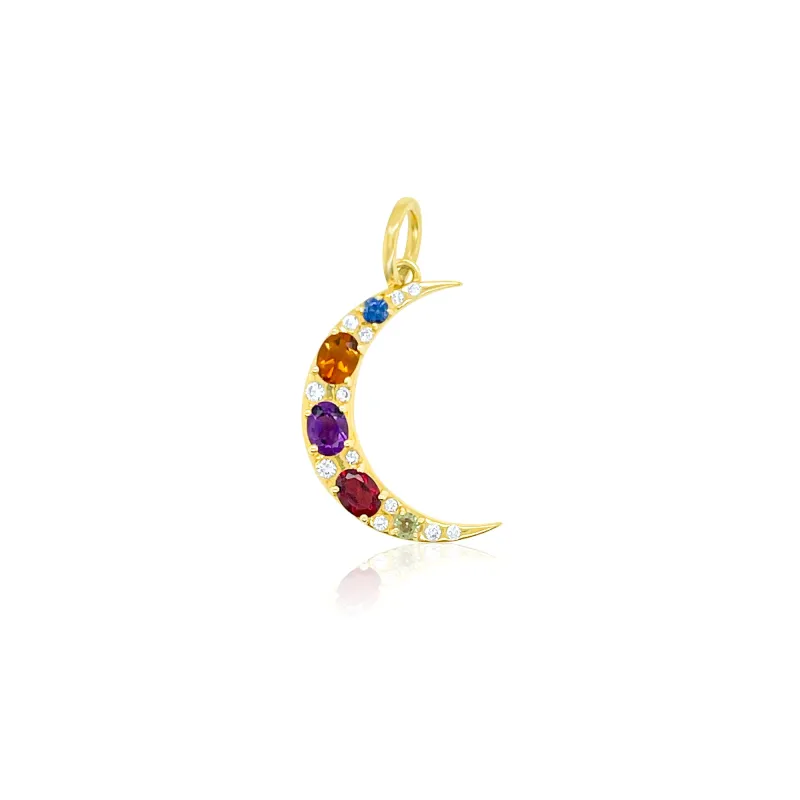 14kt Yellow Gold Moon Charm Rainbows sold by Meira T