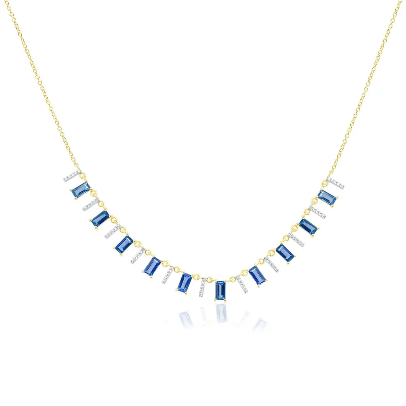14kt Yellow Gold Sapphire and Diamond Gemstone Necklace sold by Meira T