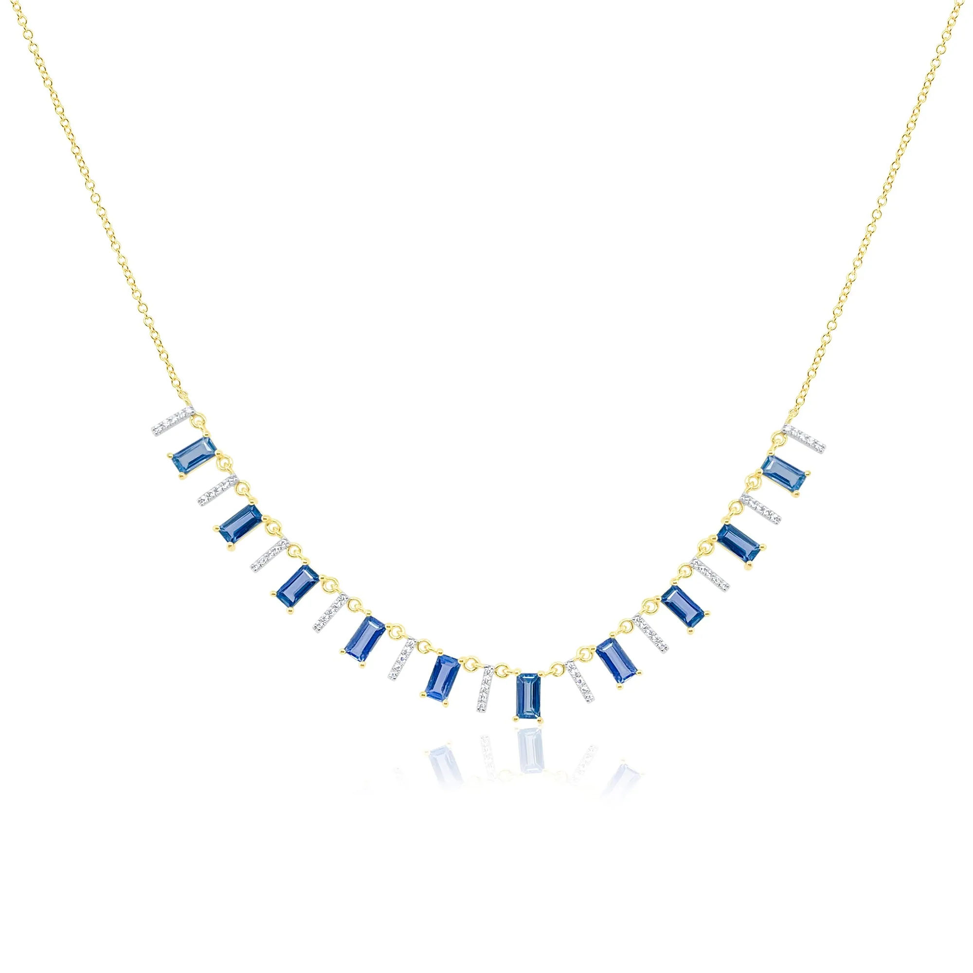 14kt Yellow Gold Sapphire and Diamond Gemstone Necklace sold by Meira T
