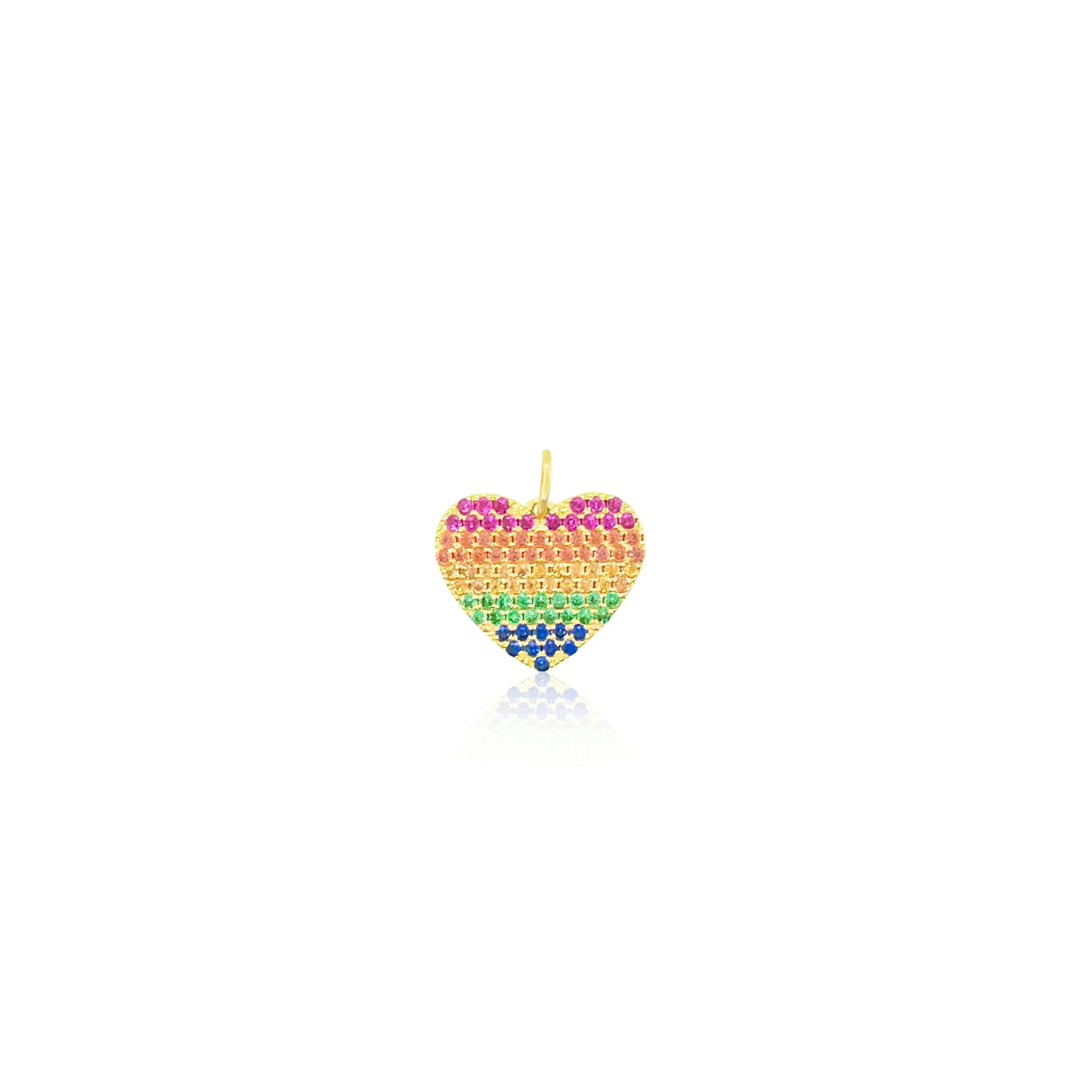 14kt Yellow Gold Rainbow Stone Heart Pendant sold by Meira T