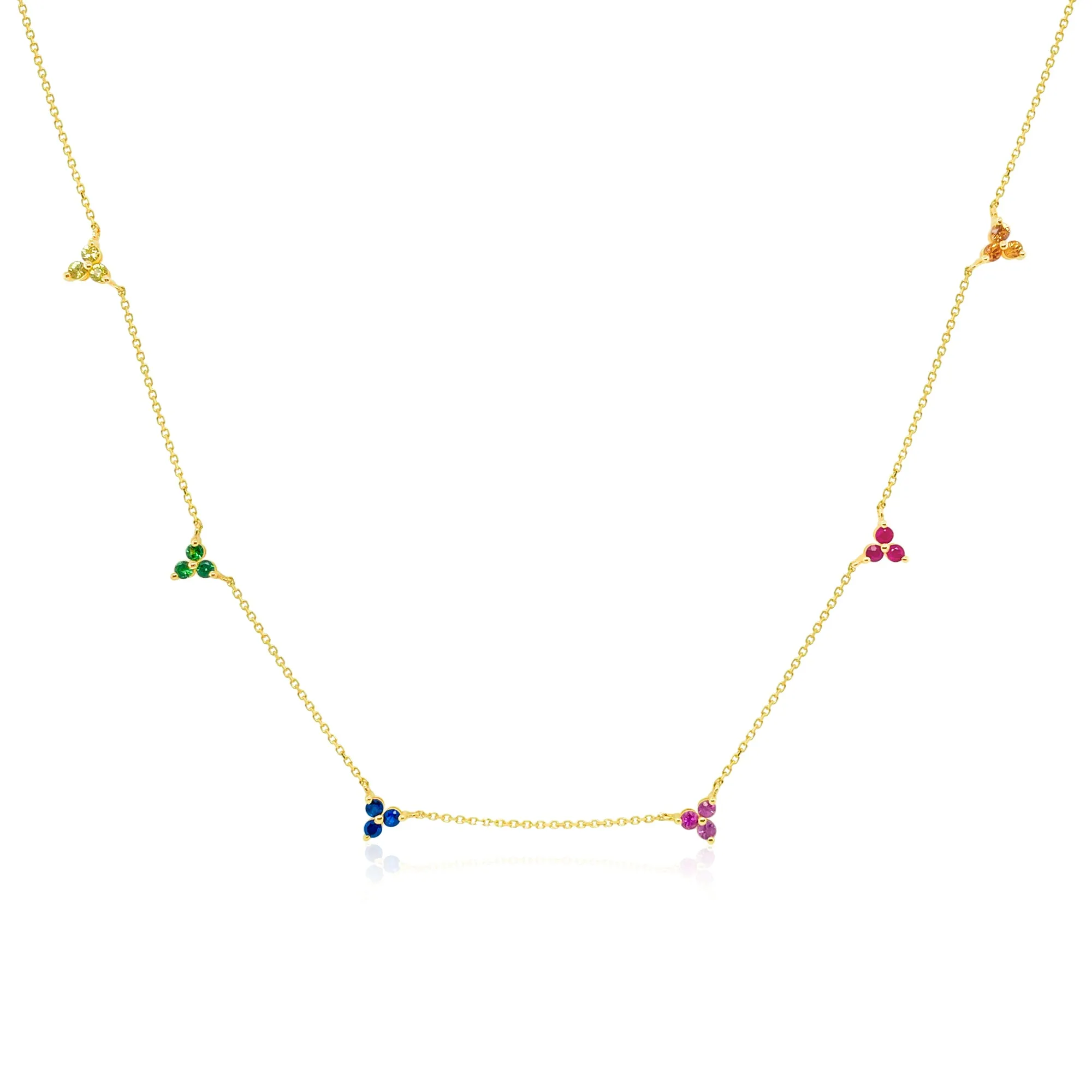 14kt Yellow Gold Rainbow Stone Necklace sold by Meira T
