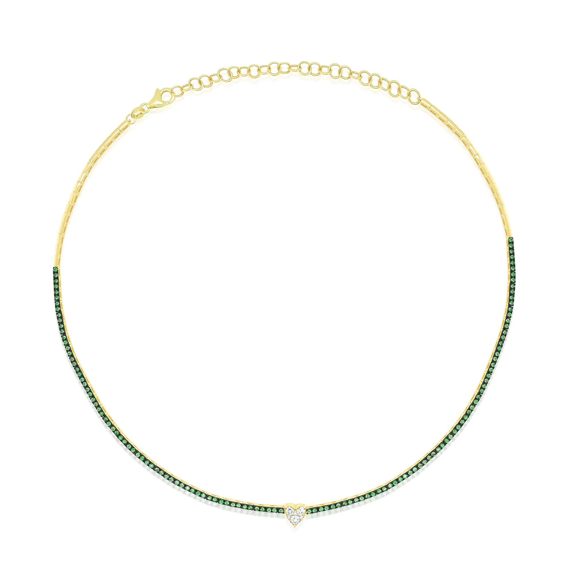 Yellow Gold Emerald and Diamond Gold Necklace sold by Meira T
