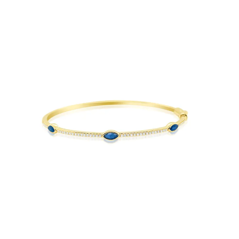 Yellow Gold Marquis Sapphire Bracelet sold by Meira T