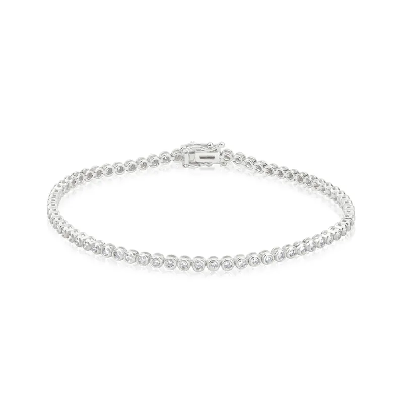 White Gold Bezel Tennis - SIX INCH sold by Meira T