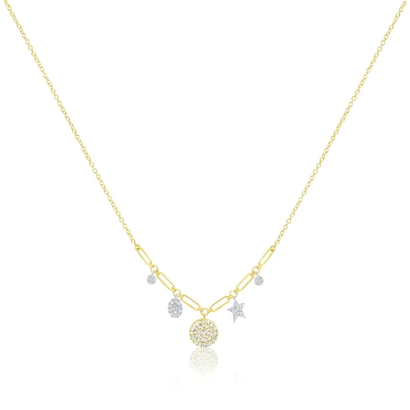 14kt Yellow Gold Diamond Charms Necklace sold by Meira T