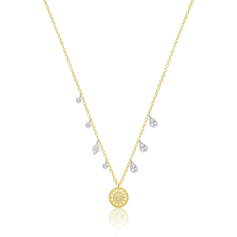 Yellow Gold Diamond Antique and Charms Necklace sold by Meira T
