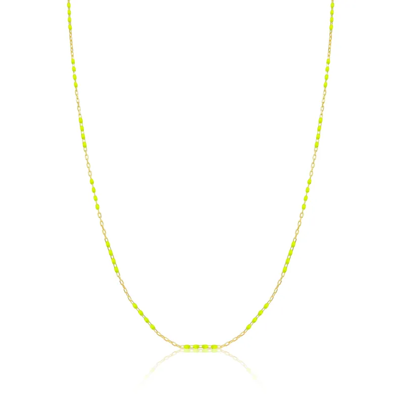 14kt Yellow Gold Yellow Enamel Necklace in 16 inches sold by Meira T