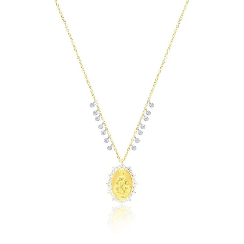 14kt Yellow Gold Medallion with Diamond Fringe sold by Meira T