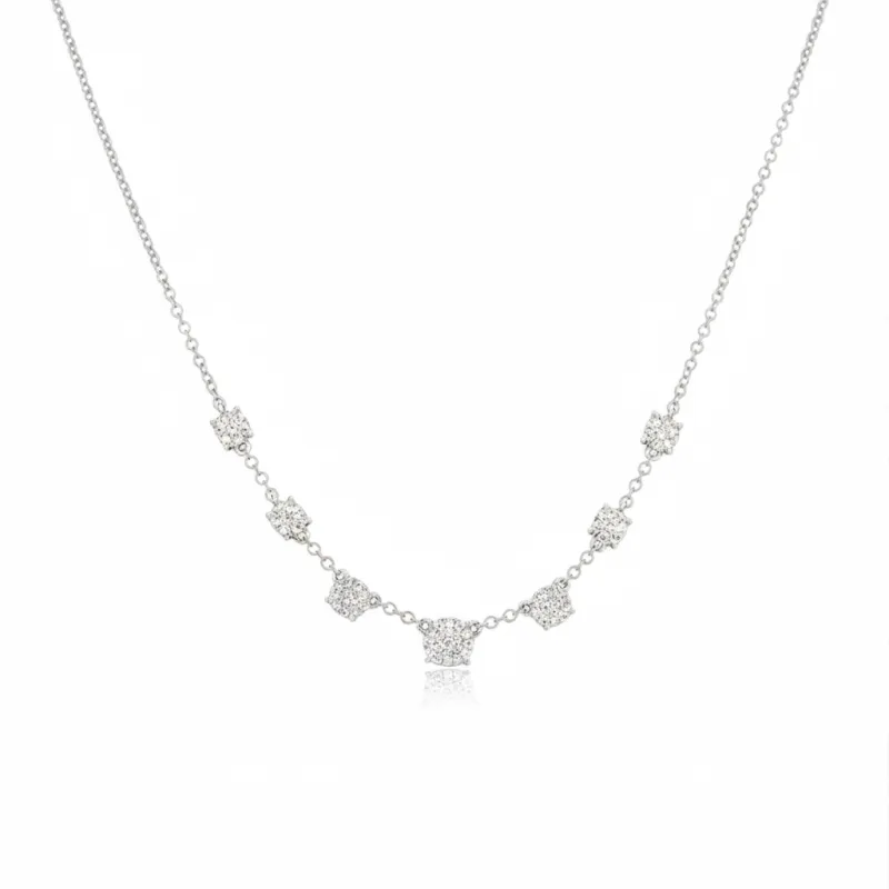 White Gold 14kt Diamond Pave Layering Necklace sold by Meira T
