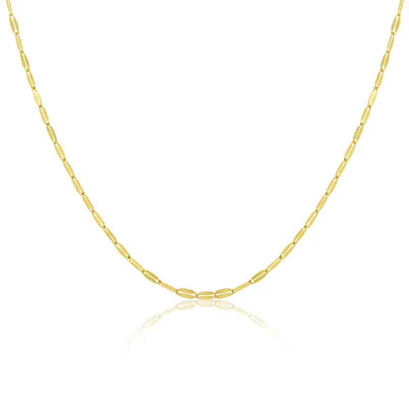 Dainty Yellow Gold Flat Link Chain Necklace sold by Meira T