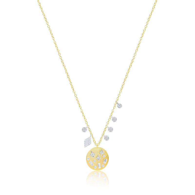 14kt Yellow Gold Diamond Cuts Coin Necklace sold by Meira T