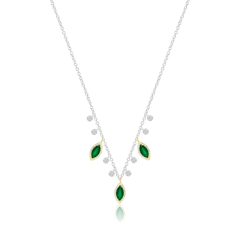 Yellow Gold Emerald Fringe Necklace sold by Meira T