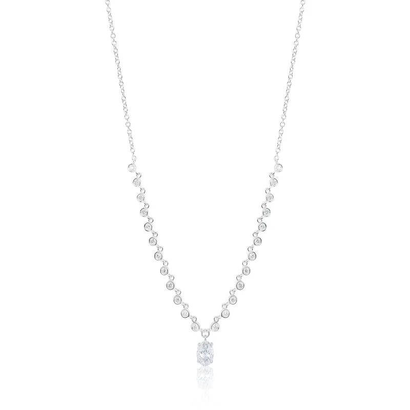 14kt White Gold Diamond Link Necklace sold by Meira T