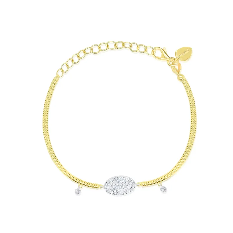 14kt Yellow Gold Oval Diamond Pendant Bracelet sold by Meira T